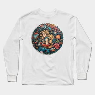 Welcome to Wonderland Sticker Art Long Sleeve T-Shirt